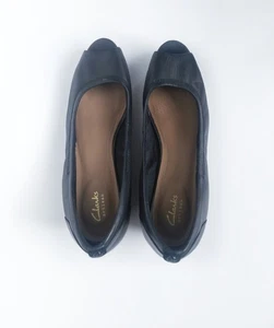 Clarks Artisan Größe 10M schwarz Leder Keilabsatz Karriere Büro zehenfreie Schuhe - Bild 1 von 7