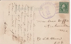 1914 George Washington 1 Cent Briefmarke auf Postkarte von Provide 16-32 - Bild 1 von 2