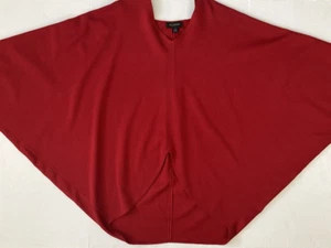 ST. JOHN Wollmischung V-Ausschnitt Poncho P/S rot Strick Kokon Pullover Ponte Fledermaus Oberteil - Bild 1 von 15