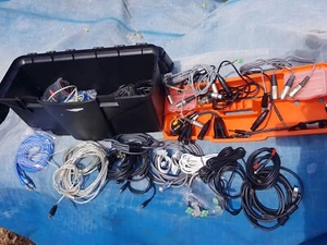 assorted electronics cable with various types fitting connector head in toolbox - Picture 1 of 8