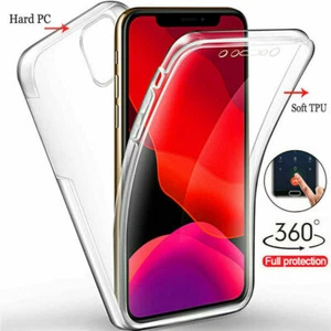 Funda Protectora Transparente Delgada 360° Cuerpo Completo Antigolpes para iPhone 16 15 14 11 Pro - Imagen 1 de 11