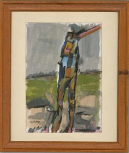 M.A.E - 1980 Acrylic, Abstract Figure - Picture 1 of 4