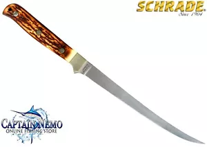 SCHRADE UNCLE HENRY STEELHEAD FILLET KNIFE BONING FISH FILLETING KNIFE 167UH - Picture 1 of 4
