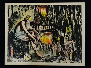 DANTE'S INFERNO 1924 * EXTREMELY RARE HAND TINTED HORROR LOBBY CARD * L@@K!! - Picture 1 of 10