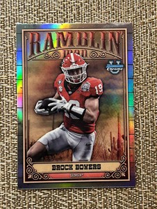 Brock Bowers 2023 Bowman Chrome University Ramblin Man Insert RC #RM-1 Georgia 