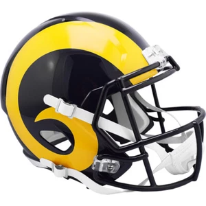 Casco de fútbol americano réplica tamaño completo velocidad retro de retroceso LA Rams 1981-99 - Imagen 1 de 4