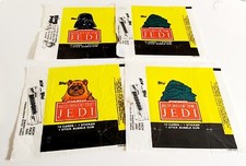 1983 Topps Return Of The Jedi Card Wrappers, Lot Of 4