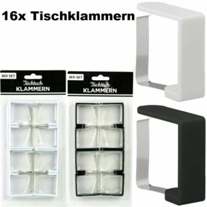 Tischtuchklammern 16 Stück – Metallspangen – Farbe wählbar: Weiß oder Schwarz - Picture 1 of 5