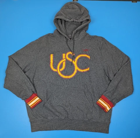 Nike USC Trojans Gray 2XL XXL Hoodie Sweatshirt Pullover Men's Retro Cover