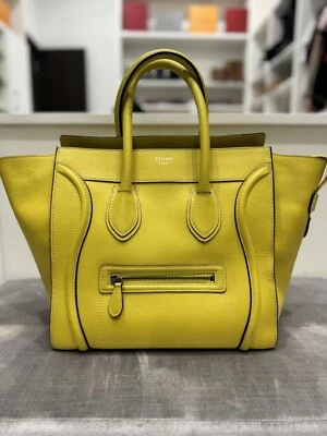 Celine Mini Luggage Drummed Calfskin AUTHENTIC/ Color Lemon - Image 1 of 4