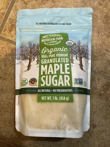 Butternut Mountain Farm 100% Pure Organic VT Maple Sugar 1LB Bag Reclosable - Picture 1 of 6