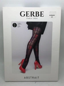 Frau Strumpfhosen GERBE Abstrakt Größe 2 Schwarze Farbe / Zweifarbig Neu - Bild 1 von 3