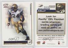 2003 Pacific CFL Red Promo Back Maurice Kelly #103