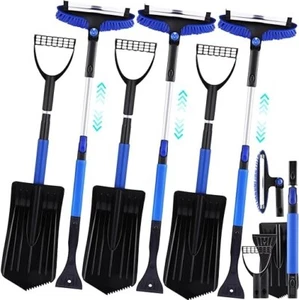 3 Pack Snow Removal Sets, 5 in 1 Snow Shovel for Car Ice Scrapers and Snow Brush - Picture 1 of 7