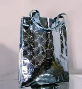 KENZO Metallisch PVC Blau/Grau Shoulder Medium Bag Parfums Monogramm Shiny - Bild 1 von 7