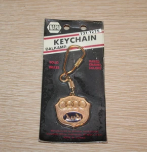 NAPA Audi Keychain Solid Brass Balkamp Baked Enamel Colors Vintage OLD STOCK - Bild 1 von 4