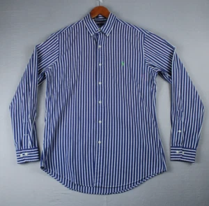Ralph Lauren Oberhemd Herren 15,5 Custom Fit blau weiß gestreift Knopfleiste L/S - Bild 1 von 16