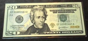 2004 Uncirculated $20. Note - # 00001463  - Atlanta - Mint Condition - Picture 1 of 2