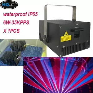 Wasserdicht 6W IP65 Power Laser Licht RGB Animation Strahl ILDA Outdoor Bühne DJ - Bild 1 von 24