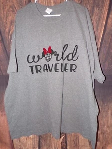 Disney World Traveler T-Shirt 3XL Kurzarm grau Rundhals Grafik Baumwolle - Bild 1 von 3