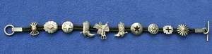 ARNOLD GOLDSTEIN STERLING SILVER WESTERN CONCHO BRACELET / NECKLACE SIGNED 1992 - Picture 1 of 6
