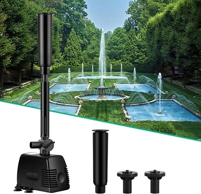Springbrunnen Wasserspiel Pumpe Fontäne 800L/h Garten Brunnen Düsen Schwarz B224 - Bild 1 von 4