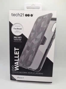 Tech21 iPhone X Evo Wallet Card Storage Camoflage design Case Cover - Picture 1 of 8