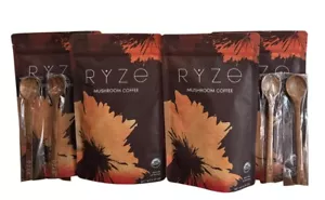 4 Pack Ryze Organic Mushroom Coffee W/ 4 RYZE Spoon 100% Authentic FREE SHIPPING - Picture 1 of 4