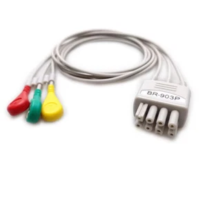 Nihon kohden BSM-2301K 3lead ECG Cable Leadwires BR-903P ECG Cable - Picture 1 of 2