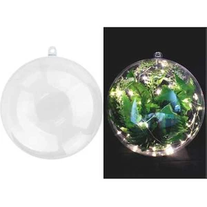 Clear Plastic Fillable Bauble Hanging Capsule Christmas Ornament Decoration 20cm - Picture 1 of 5
