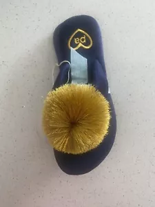 Peter Alexander Ladies Festive Christmas Slippers Navy/Gold Medium - Picture 1 of 3