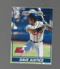 1991 Line Drive Collect-A-Books  Baseball Card #33 DAVE JUSTICE   Mint