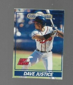 1991 Line Drive Collect-A-Books  Baseball Card #33 DAVE JUSTICE   Mint