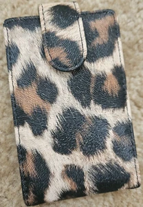 Leather Wallet With Leopard Print with Clip and private Mirror. Unbranded. Deal - Picture 1 of 5