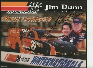JIM DUNN AUTOGRAPHED 8X10 HERO CARD  NHRA   DRAG RACING PHOTO