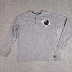 John Deere T-Shirt Herren mittelgrau langarm Henley Baumwolle Logo - Bild 1 von 23