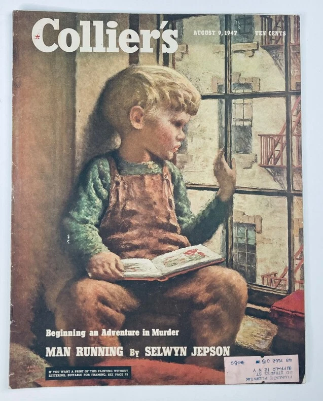 VTG Collier's Magazine August 9 1947 Vol 120 No. 6 Man Running by Selwyin Jepson Foto 1 de 3