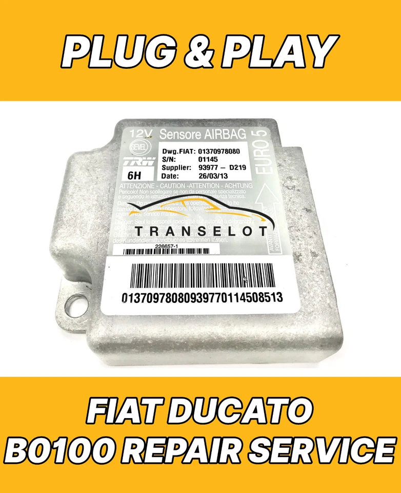 ✅FOR FIAT DUCATO 01370978080 AIRBAG SRS MODULE B0100 FAULT REPAIR RESET SERVICE - Image 1 of 1
