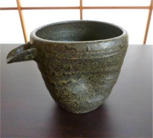 Sake Bottle by Nakagawa Shigaraki ware Sauce Dispenser Pitcher Pottery Handcraft - Picture 1 of 10