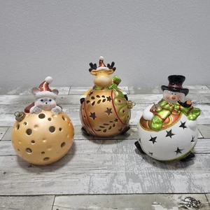 3x Home Reflections Luminary Ornament Flameless Candle: Mouse, Reindeer, Snowman - Picture 1 of 24