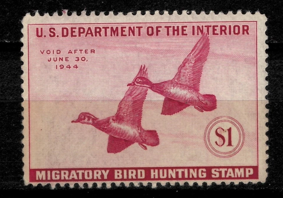 USA 1943 Duck stamp $1 ☀ Scott# RW11 ☀ MH - Image 1 of 2