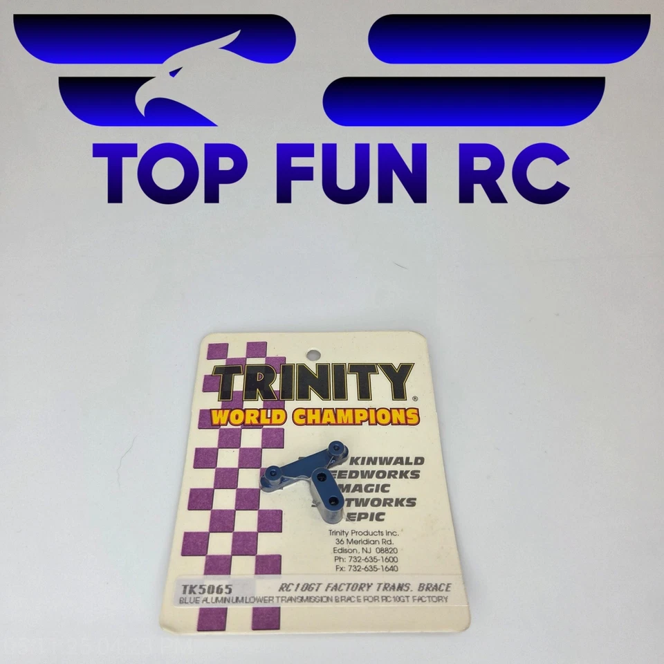 Trinity RC TK5065 RC10GT Factory Transmission Brace-Blue Aluminum - Image 1 of 1