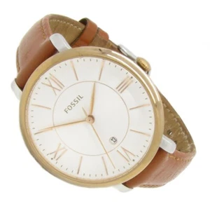 Fossil Damen Armbanduhr Datum Edelstahl Leder Rosegold ES-3842 3ATM Bat neu S256 - Bild 1 von 2