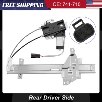 Rear Left Power Window Regulator w/Motor For 1997-2002 Buick Century Regal Olds - Image 1 of 4