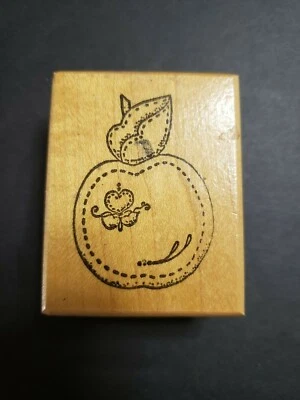 Provo Craft Apple Rubber Stamp School Teacher Red Delicious Summer - Image 1 of 4