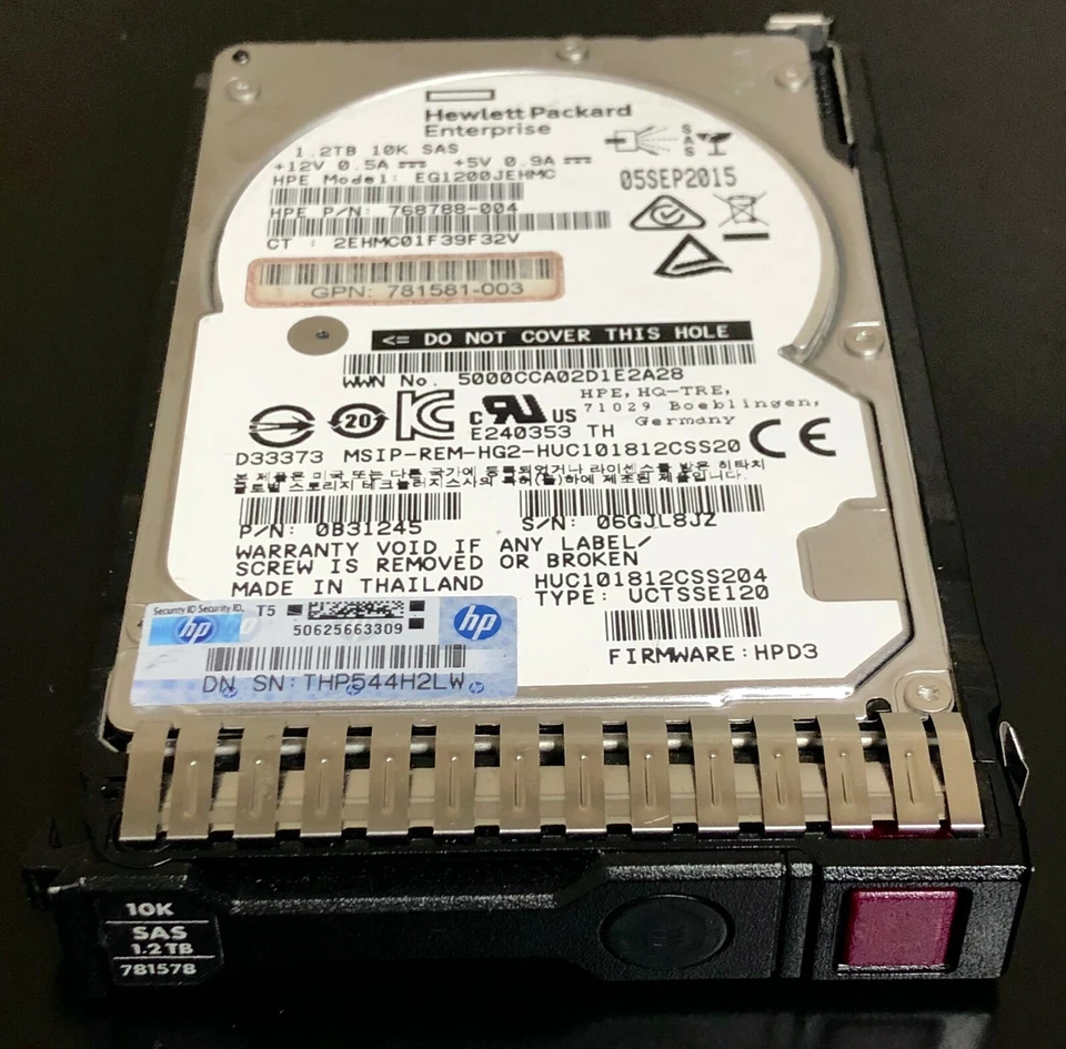 HP 1.2TB 12G 10K 2.5" SAS SC 781518-B21 781578-001 Hard Drive W/CADDY - Image 1 of 1