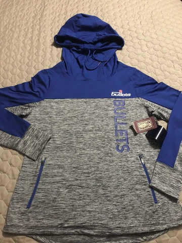 Washington Bullets Womens Cowl Neck Hoodie Sweatshirt Large Nwt Wizards Cover
