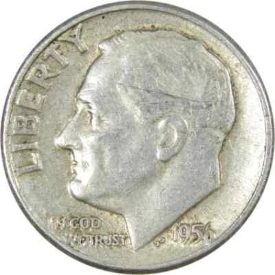 1956 UNITED STATES of AMERICA - Roosevelt Dime - Ten Cents - Circulated Coin - Image 1 of 2