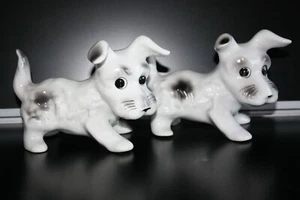 Pair of Old Collectibles Dogs Probably USSR Soviet Porcelain Figurines Animals - Picture 1 of 8