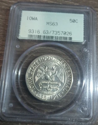 1946 Iowa Commemorative Half Dollar PCGS MS 63 Old Green Holder Generation 2.1A - Image 1 of 4